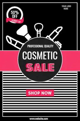 Online Editable Cosmetic Sale Offers Pinterest Graphic