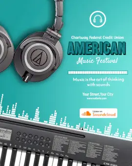 Online Editable American Music Festival Music Audiogram