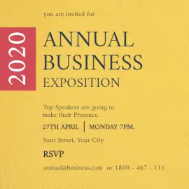 Online Editable Business Exposition 2020 Invitation