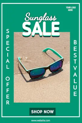 Online Editable Sun Glass Sale Pinterest Graphic