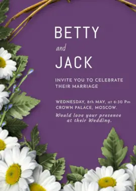 Online Editable Betty And Jack Wedding Invitation