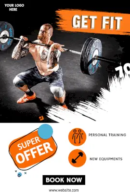 Online Editable Fitness Gym Offers Pinterest Graphic