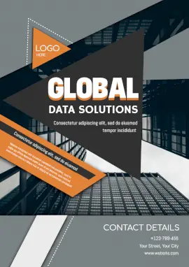 Online Editable Global Data Solutions Business A4 Document