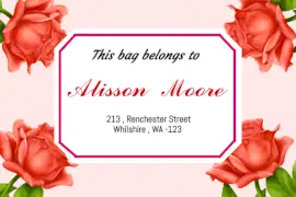 Online Editable Pink Identification Product Label