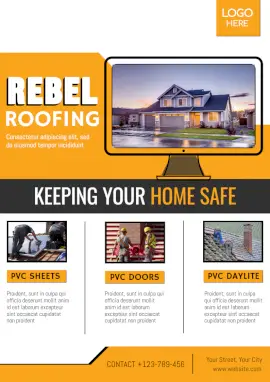 Online Editable Home Roofing Business A4 Document