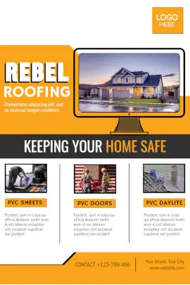Online Editable Home and House Roofing Business Pinterest Graphic