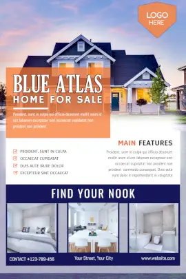 Online Editable Real Estate Home for Sale Pinterest Graphic