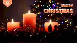 Online Editable Christmas Wishes with Candle Light Movement Cinemagraph