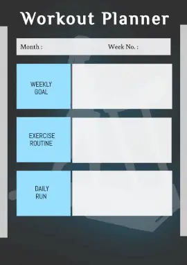 Online Editable Exercise Workout Planner