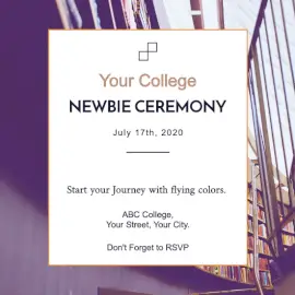 Online Editable Newbie Ceremony Invitation
