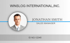 Online Editable White and Gray Sales Manager ID Card