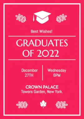 Online Editable Graduation Portrait Invitation