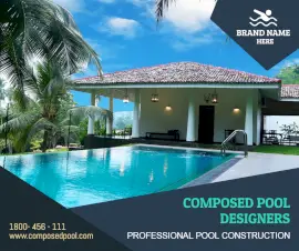 Online Editable Swimming Pool Construction Facebook Post