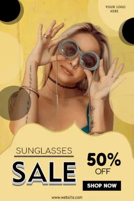 Online Editable Sunglass Sale 50% Offer Advertisements Pinterest Graphic
