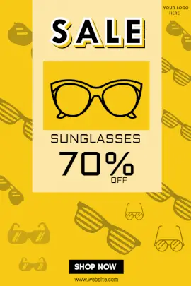 Online Editable Sunglass Sale 70% Offer Advertisements Pinterest Graphic