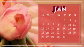 Online Editable Flower Background Calendar