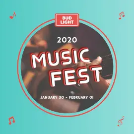 Online Editable Music Fest Square GIF Post 1:1