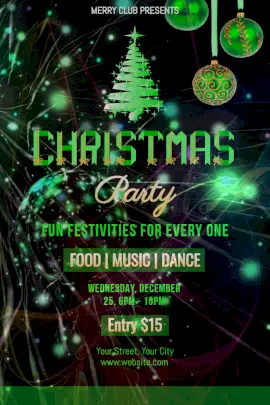 Online Editable Christmas Party Invitation Pinterest Graphic