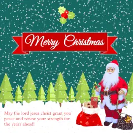 Online Editable Green Merry Christmas Social Media Post