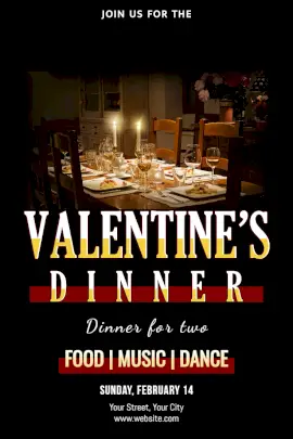 Online Editable Valentine's Dinner Pinterest Graphic