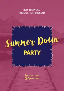 Online Editable Summer Down Party Event Program