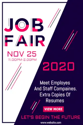 Online Editable Job Fair 2020 Pinterest Graphic