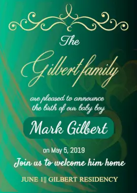 Online Editable Birth of the Baby Announcement