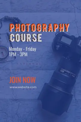 Online Editable Photography Course Pinterest Graphic