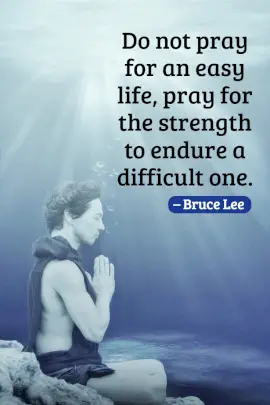 Online Editable Bruce Lee Pray For The Strength Pinterest Graphic