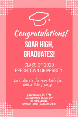 Online Editable Graduation Party Pinterest Graphic