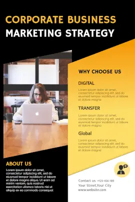 Online Editable Corporate Business Marketing Strategy Pinterest Graphic