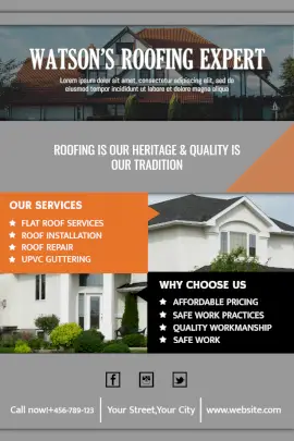 Online Editable Home and House Roofing Expert Business Pinterest Graphic