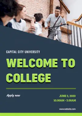 Online Editable Welcome to College Event Program