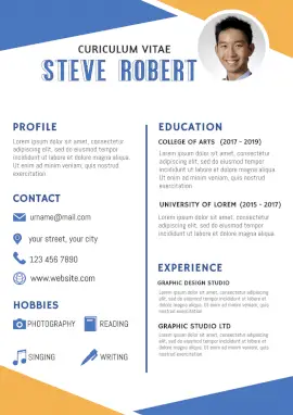 Online Editable Curriculam Vitae Graphic Designer Resume