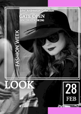 Online Editable Fashion week Look Magazine Cover