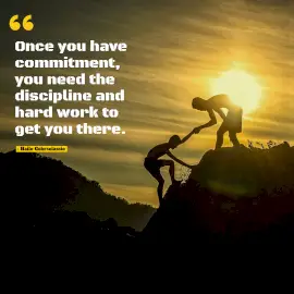 Online Editable Hard Work Quote by Haile Gebrselassie Instagram Post