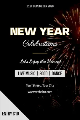 Online Editable New Year Celebration Pinterest Graphic