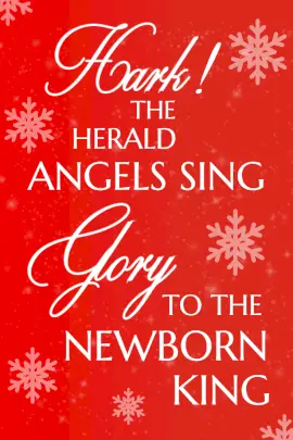 Online Editable Christmas Carol Lyrics - Hark The Herald Angels Sing Pinterest Graphic