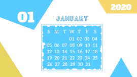 Online Editable Blue and Yellow Calendar