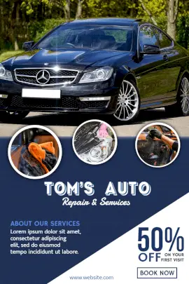 Online Editable Car Repair Service Pinterest Graphic