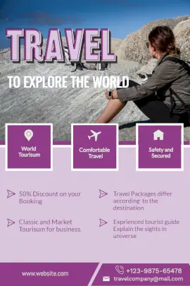 Online Editable Travel to Live Pinterest Graphics
