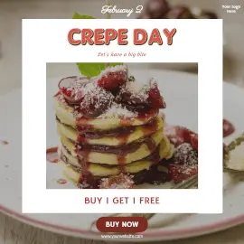 Online Editable Red Crepe Day February 2 Instagram Post