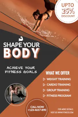 Online Editable Fitness Gym Pinterest Graphic