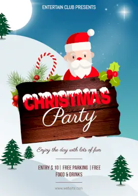 Online Editable Christmas Club Party A4 Document