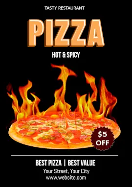 Online Editable Hot and Spicy Pizza Sale A4 Document