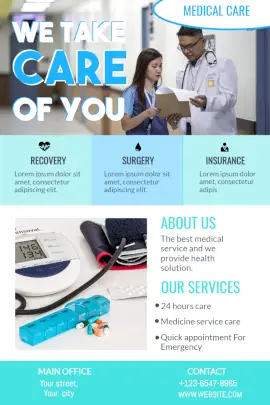 Online Editable Medical Company Pinterest Graphics