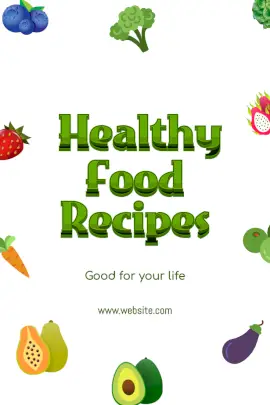 Online Editable Healthy Food Recipe Pinterest Graphic