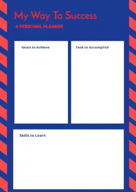 Online Editable Way to Success Planner