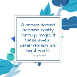 Online Editable Hard Work to Achieve Your Dreams Quotes by Colin Powell Instagram Post