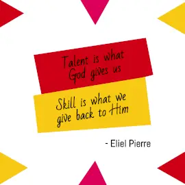 Online Editable Red and Yellow Talent and Skill Quote by Eliel Pierre Instagram Post